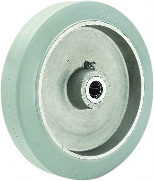 Hamilton - 8 Inch Diameter x 2 Inch Wide, Rubber on Aluminum Caster Wheel - 500 Lb. Capacity, 2-1/4 Inch Hub Length, 3/4 Inch Axle Diameter, Straight Roller Bearing - Caliber Tooling