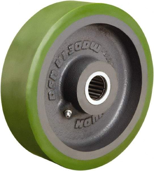 Hamilton - 7 Inch Diameter x 2 Inch Wide, Polyurethane on Cast Iron Caster Wheel - 1,400 Lb. Capacity, 2-1/4 Inch Hub Length, 5/8 Inch Axle Diameter, Straight Roller Bearing - Caliber Tooling