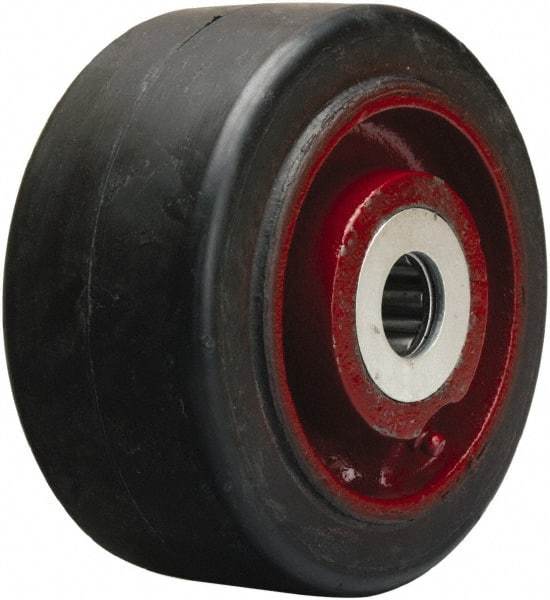 Hamilton - 6 Inch Diameter x 3 Inch Wide, Rubber on Cast Iron Caster Wheel - 680 Lb. Capacity, 3-1/4 Inch Hub Length, 1-1/4 Inch Axle Diameter, Straight Roller Bearing - Caliber Tooling