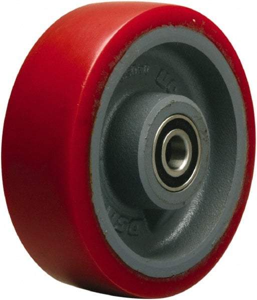 Hamilton - 6 Inch Diameter x 2 Inch Wide, Polyurethane on Cast Iron Caster Wheel - 1,400 Lb. Capacity, 2-1/4 Inch Hub Length, 1/2 Inch Axle Diameter, Precision Ball Bearing - Caliber Tooling