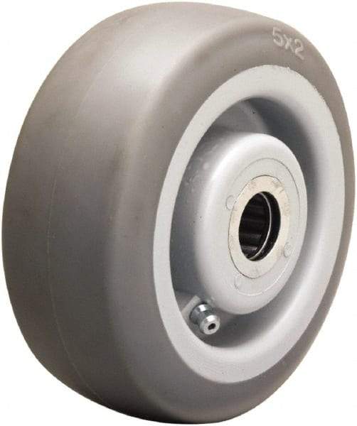 Hamilton - 5 Inch Diameter x 2 Inch Wide, Rubber on Thermoplastic Caster Wheel - 350 Lb. Capacity, 2-3/16 Inch Hub Length, 3/4 Inch Axle Diameter, Straight Roller Bearing - Caliber Tooling