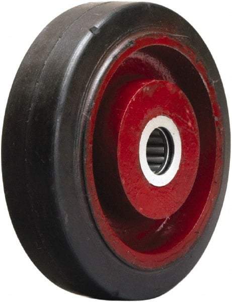 Hamilton - 5 Inch Diameter x 1-1/2 Inch Wide, Rubber on Cast Iron Caster Wheel - 240 Lb. Capacity, 1-5/8 Inch Hub Length, 5/8 Inch Axle Diameter, Straight Roller Bearing - Caliber Tooling