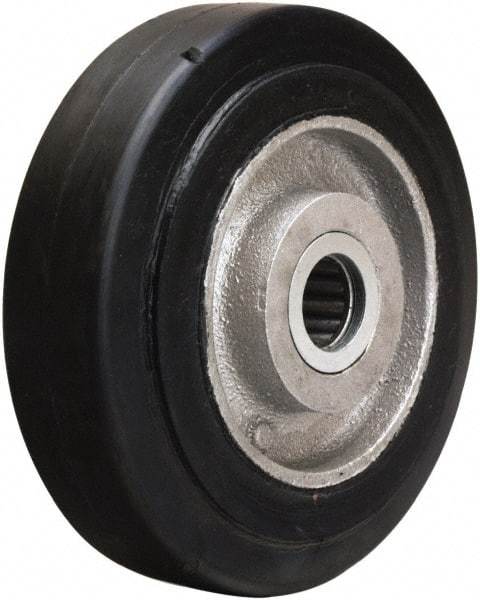 Hamilton - 5 Inch Diameter x 1-1/2 Inch Wide, Rubber on Aluminum Caster Wheel - 240 Lb. Capacity, 1-3/4 Inch Hub Length, 3/4 Inch Axle Diameter, Straight Roller Bearing - Caliber Tooling