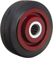 Hamilton - 4 Inch Diameter x 1-1/2 Inch Wide, Rubber on Cast Iron Caster Wheel - 200 Lb. Capacity, 1-5/8 Inch Hub Length, 5/8 Inch Axle Diameter, Straight Roller Bearing - Caliber Tooling