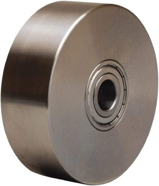 Hamilton - 4 Inch Diameter x 2 Inch Wide, Stainless Steel Caster Wheel - 800 Lb. Capacity, 2-1/4 Inch Hub Length, 3/4 Inch Axle Diameter, Plain Bore Bearing - Caliber Tooling