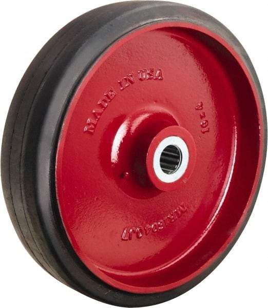 Hamilton - 16 Inch Diameter x 4 Inch Wide, Rubber on Cast Iron Caster Wheel - 1,990 Lb. Capacity, 4-1/4 Inch Hub Length, 1-1/2 Inch Axle Diameter, Straight Roller Bearing - Caliber Tooling