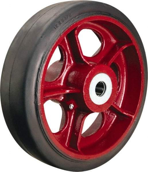 Hamilton - 12 Inch Diameter x 3-1/2 Inch Wide, Rubber on Cast Iron Caster Wheel - 1,370 Lb. Capacity, 4-1/4 Inch Hub Length, 1-1/2 Inch Axle Diameter, Straight Roller Bearing - Caliber Tooling