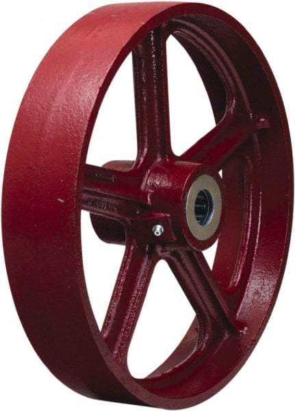 Hamilton - 12 Inch Diameter x 2 Inch Wide, Cast Iron Caster Wheel - 1,200 Lb. Capacity, 2-3/4 Inch Hub Length, 1 Inch Axle Diameter, Straight Roller Bearing - Caliber Tooling