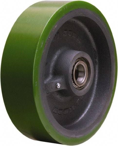 Hamilton - 10 Inch Diameter x 3 Inch Wide, Polyurethane on Cast Iron Caster Wheel - 3,000 Lb. Capacity, 3-1/4 Inch Hub Length, 1 Inch Axle Diameter, Tapered Roller Bearing - Caliber Tooling