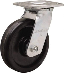 Hamilton - 6" Diam x 1-1/2" Wide x 7-1/2" OAH Top Plate Mount Swivel Caster - Phenolic, 550 Lb Capacity, Straight Roller Bearing, 4 x 4-1/2" Plate - Caliber Tooling