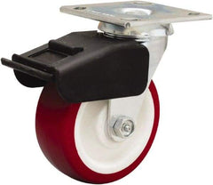 Hamilton - 5" Diam x 2" Wide x 6-1/2" OAH Top Plate Mount Swivel Caster - Polyurethane Mold on Polypropylene, 850 Lb Capacity, Straight Roller Bearing, 4 x 4-1/2" Plate - Caliber Tooling