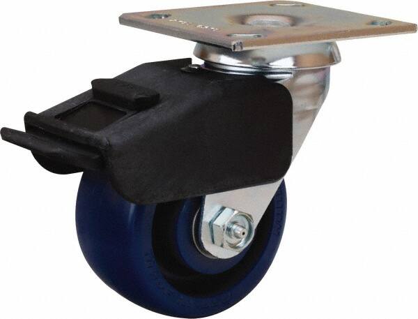 Hamilton - 4" Diam x 2" Wide x 5-5/8" OAH Top Plate Mount Swivel Caster - Polyurethane, 750 Lb Capacity, Precision Ball Bearing, 4 x 4-1/2" Plate - Caliber Tooling