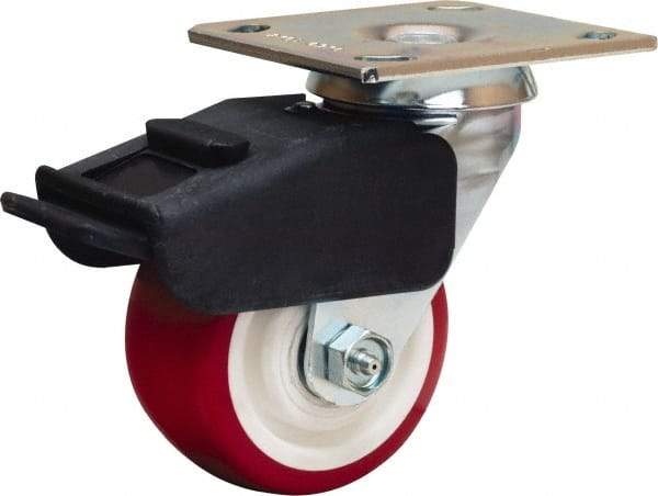 Hamilton - 4" Diam x 2" Wide x 5-5/8" OAH Top Plate Mount Swivel Caster - Polyurethane Mold on Polypropylene, 750 Lb Capacity, Straight Roller Bearing, 4 x 4-1/2" Plate - Caliber Tooling