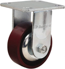 Hamilton - 4" Diam x 1-1/2" Wide x 5-5/8" OAH Top Plate Mount Rigid Caster - Cast Iron, 550 Lb Capacity, Straight Roller Bearing, 4 x 4-1/2" Plate - Caliber Tooling