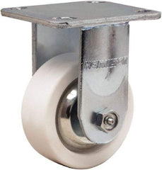 Hamilton - 4" Diam x 1-1/2" Wide x 5-5/8" OAH Top Plate Mount Rigid Caster - Polyolefin, 350 Lb Capacity, Delrin Bearing, 4 x 4-1/2" Plate - Caliber Tooling