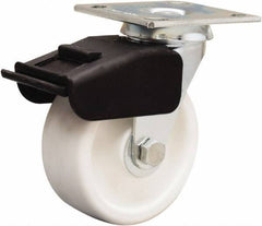 Hamilton - 5" Diam x 2" Wide x 6-1/2" OAH Top Plate Mount Swivel Caster - Polyolefin, 650 Lb Capacity, Delrin Bearing, 4 x 4-1/2" Plate - Caliber Tooling