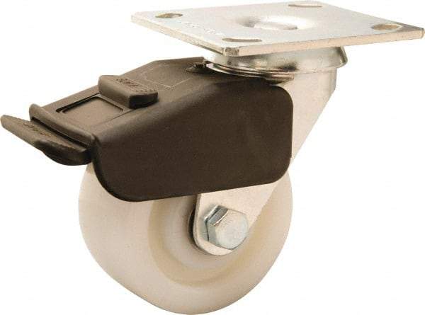 Hamilton - 4" Diam x 2" Wide x 5-5/8" OAH Top Plate Mount Swivel Caster - Nylon, 800 Lb Capacity, Precision Ball Bearing, 4 x 4-1/2" Plate - Caliber Tooling