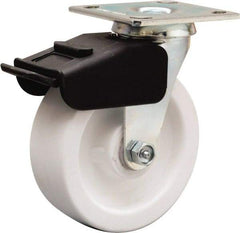 Hamilton - 6" Diam x 2" Wide x 7-1/2" OAH Top Plate Mount Swivel Caster - Polyolefin, 750 Lb Capacity, Delrin Bearing, 4 x 4-1/2" Plate - Caliber Tooling