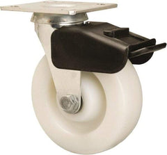 Hamilton - 6" Diam x 2" Wide x 7-1/2" OAH Top Plate Mount Swivel Caster - Nylon, 850 Lb Capacity, Precision Ball Bearing, 4 x 4-1/2" Plate - Caliber Tooling