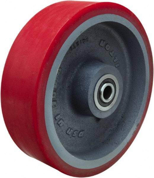 Hamilton - 10 Inch Diameter x 3 Inch Wide, Polyurethane on Cast Iron Caster Wheel - 3,600 Lb. Capacity, 3-1/4 Inch Hub Length, 3/4 Inch Axle Diameter, Precision Ball Bearing - Caliber Tooling