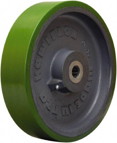 Hamilton - 12 Inch Diameter x 3 Inch Wide, Polyurethane on Cast Iron Caster Wheel - 3,500 Lb. Capacity, 3-1/4 Inch Hub Length, 1-1/2 Inch Axle Diameter, Straight Roller Bearing - Caliber Tooling