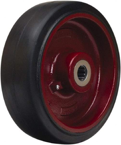 Hamilton - 12 Inch Diameter x 4 Inch Wide, Rubber on Cast Iron Caster Wheel - 2,050 Lb. Capacity, 4-1/4 Inch Hub Length, 1-1/4 Inch Axle Diameter, Tapered Roller Bearing - Caliber Tooling