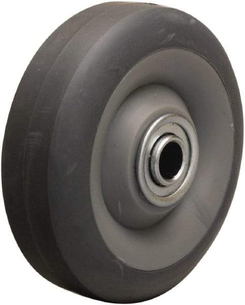 Hamilton - 4 Inch Diameter x 1-3/8 Inch Wide, Rubber on Thermoplastic Caster Wheel - 250 Lb. Capacity, 1-1/2 Inch Hub Length, 1/2 Inch Axle Diameter, Delrin Bearing - Caliber Tooling