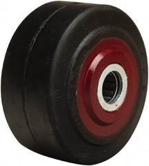 Hamilton - 4 Inch Diameter x 2 Inch Wide, Rubber on Cast Iron Caster Wheel - 300 Lb. Capacity, 2-1/4 Inch Hub Length, 1/2 Inch Axle Diameter, Straight Roller Bearing - Caliber Tooling