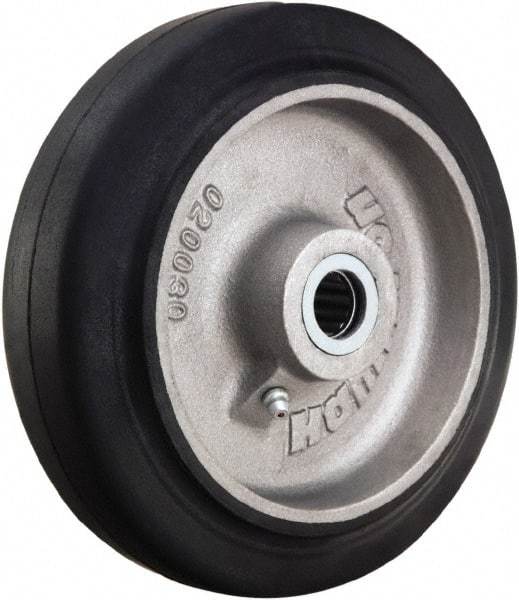 Hamilton - 8 Inch Diameter x 2 Inch Wide, Rubber on Aluminum Caster Wheel - 500 Lb. Capacity, 2-1/4 Inch Hub Length, 1 Inch Axle Diameter, Straight Roller Bearing - Caliber Tooling