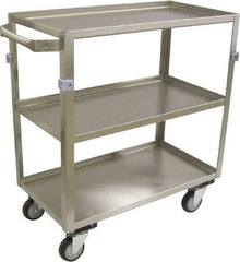 Jamco - 600 Lb Capacity, 24" Wide x 16" Long x 34" High Shelf Cart - 3 Shelf, Stainless Steel, 4 Swivel Casters - Caliber Tooling