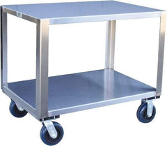 Jamco - 1,800 Lb Capacity, 48" Wide x 24" Long x 31" High Transport Cart - 2 Shelf, Stainless Steel, 2 Rigid/2 Swivel Casters - Caliber Tooling