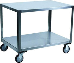 Jamco - 1,200 Lb Capacity, 36" Wide x 24" Long x 34" High Transport Cart - 2 Shelf, Stainless Steel - Caliber Tooling