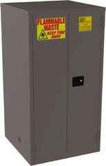 Jamco - 2 Door, 2 Shelf, Yellow Steel Double Wall Safety Cabinet for Flammable and Combustible Liquids - 65" High x 34" Wide x 34" Deep, Manual Closing Door, 3 Point Key Lock, 60 Gal Capacity - Caliber Tooling