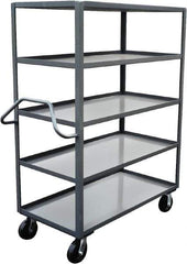 Jamco - 3,000 Lb Capacity, 5 Shelf, Steel Stock Truck - 24" Long x 48" Wide x 68" High, 6" Diam Phenolic Wheels - Caliber Tooling