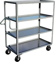 Jamco - 3,000 Lb Capacity, 4 Shelf, Steel Stock Truck - 30" Long x 60" Wide x 60" High, 6" Diam Phenolic Wheels - Caliber Tooling