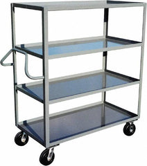 Jamco - 3,000 Lb Capacity, 4 Shelf, Steel Stock Truck - 24" Long x 36" Wide x 60" High, 6" Diam Phenolic Wheels - Caliber Tooling