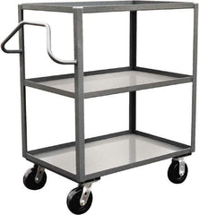 Jamco - 3,000 Lb Capacity, 3 Shelf, Steel Stock Truck - 24" Long x 48" Wide x 48" High, 6" Diam Phenolic Wheels - Caliber Tooling