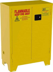 Jamco - 2 Door, 2 Shelf, Yellow Steel Double Wall Safety Cabinet for Flammable and Combustible Liquids - 49" High x 18" Wide x 34" Deep, Self Closing Door, 3 Point Key Lock, 28 Gal Capacity - Caliber Tooling