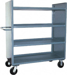 Jamco - 3,000 Lb Capacity, 4 Shelf, 2-Sided Steel Shelf Truck - 24" Long x 48" Wide x 57" High, 6" Diam Phenolic Wheels - Caliber Tooling