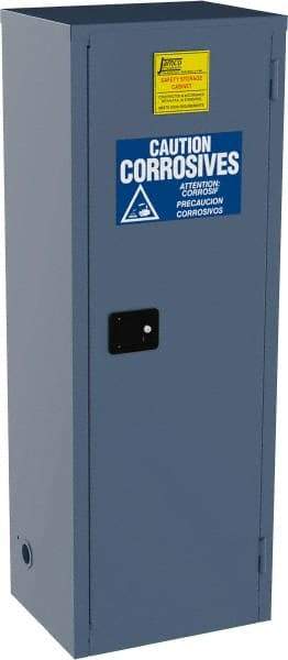 Jamco - 1 Door, 3 Shelf, Blue Steel Double Wall Safety Cabinet for Flammable and Combustible Liquids - 65" High x 18" Wide x 23" Deep, Self Closing Door, 3 Point Key Lock, 24 Gal Capacity - Caliber Tooling