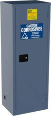 Jamco - 1 Door, 3 Shelf, Blue Steel Double Wall Safety Cabinet for Flammable and Combustible Liquids - 65" High x 18" Wide x 23" Deep, Self Closing Door, 3 Point Key Lock, 24 Gal Capacity - Caliber Tooling