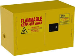 Jamco - 2 Door, Yellow Steel Double Wall Safety Cabinet for Flammable and Combustible Liquids - 22" High x 18" Wide x 34" Deep, Manual Closing Door, 3 Point Key Lock, 11 Gal Capacity - Caliber Tooling