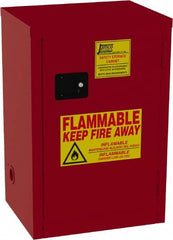 Jamco - 1 Door, 2 Shelf, Red Steel Double Wall Safety Cabinet for Flammable and Combustible Liquids - 35" High x 18" Wide x 23" Deep, Manual Closing Door, 3 Point Key Lock, 18 Gal Capacity - Caliber Tooling