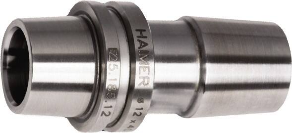 HAIMER - 8mm Hole Diam, HSK25E Taper Shank Shrink Fit Tool Holder & Adapter - 50mm Projection, 14mm Nose Diam, 27mm Clamping Depth, 25,000 RPM - Exact Industrial Supply