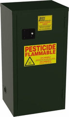 Jamco - 1 Door, 2 Shelf, Green Steel Double Wall Safety Cabinet for Flammable and Combustible Liquids - 44" High x 18" Wide x 23" Deep, Self Closing Door, 3 Point Key Lock, 18 Gal Capacity - Caliber Tooling