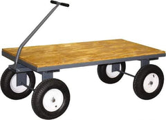 Jamco - 2,500 Lb Capacity Wood/Steel Steel Wagon Truck - 30" OAW, 20" Platform Height, Mold-On Rubber Casters - Caliber Tooling