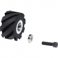 Dynabrade - 2" Diam x 1" Wide Contact Wheel Assembly - 1/4" Arbor Hole, Standard, 90 Duro Urethane Face - Caliber Tooling