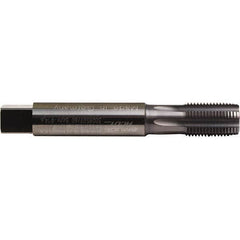 Emuge - M8x1.00 Metric Fine 6HX 5 Flute TiCN Finish Solid Carbide Straight Flute Machine Tap - Bottoming, Right Hand Thread, 90mm OAL, 15mm Thread Length, Oversize - Exact Industrial Supply