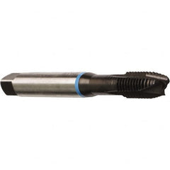 Emuge - M16x2.00 Metric Coarse, 3 Flute, Nitride Finish, Cobalt Spiral Point Tap - Plug Chamfer, Right Hand Thread, 3-13/16" OAL, 1-1/16" Thread Length, 0.48" Shank Diam, 6H Class of Fit, Series Rekord B - Exact Industrial Supply