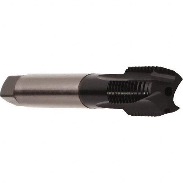 Emuge - M12x1.75 Metric Coarse, 3 Flute, GLT-8 Finish, Cobalt Spiral Point Tap - Modified Bottoming Chamfer, Right Hand Thread, 110mm OAL, 24mm Thread Length, 9mm Shank Diam, 6H Class of Fit, Series Rekord B - Exact Industrial Supply